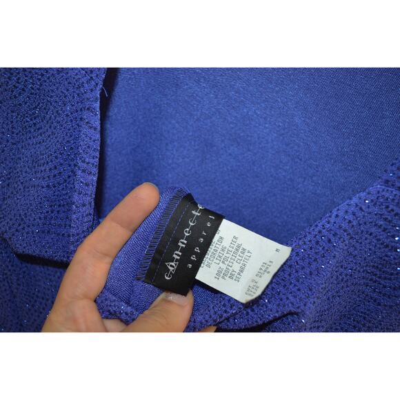 Y2K Periwinkle Sparkly Maxi Dress Open Back Size Small - Picture 8 of 8